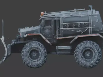 Arctic Predator Bulldozer Car 3D Model Low-poly 3D model