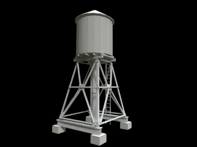 Water Tank Model Low-poly 3D model