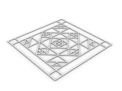 Gold Pattern Decorative Panel Free 3D model