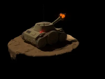 Tiny Tank Low-poly 3D model
