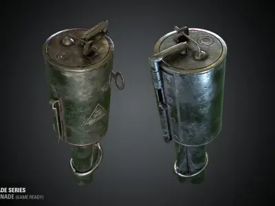 M1917 Gas Grenade - WWI Grenade Series Game Ready Low-poly 3D model