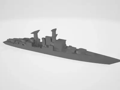 Alistair class guided missile destroyer 3D print model