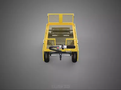 ELECTRIC REMOVABLE MESH SIDE PANEL BED TUB CART WAGON TROLLEY 4W 3D model
