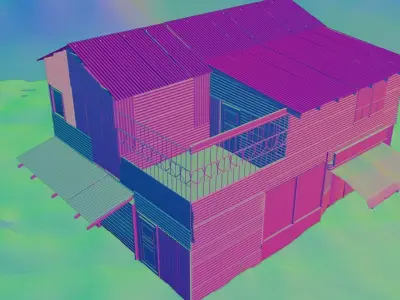 Shanty Green Shanty Villa Game-Ready  Low-poly 3D model