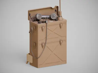 SCR-300 US WW2 FIELD RADIO  Low-poly 3D model