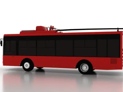 Trolleybus Bogdan T60112 Low Low-poly 3D model