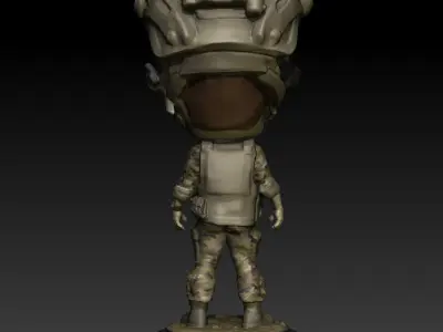 EOD Tech Dew Milligan Bobblehead 3D print model