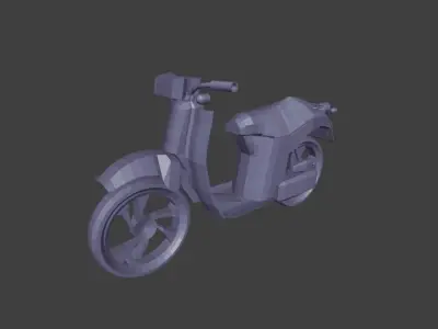 Scooter Low-poly 3D model 4