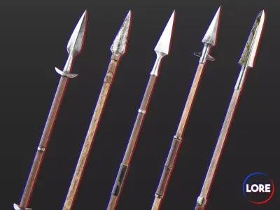 Medieval Collection Weapons Spears 3D Model Pack