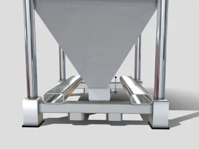 Machine - Stainless Steel Hopper Low-poly 3D model
