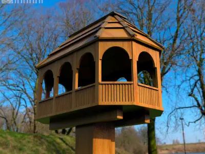 Bird feeder Low-poly 3D model