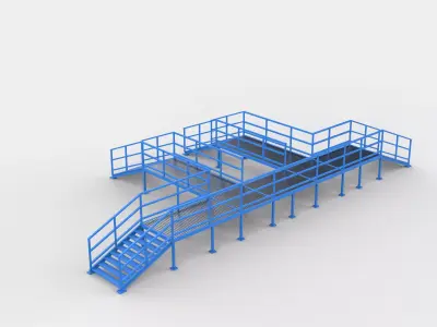 industrial metal platform  3D model
