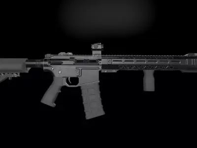 AR15 Rifle Low-poly 3D model
