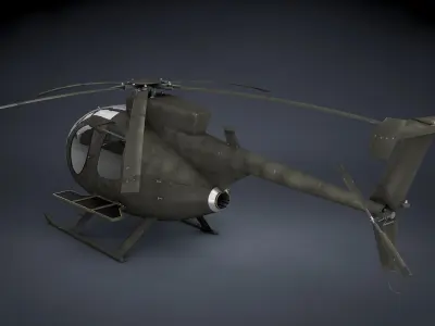 MH-6 Little Bird SOAR Transport Low-poly 3D model