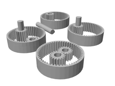 Industrial gear mechanical modules 3D print model
