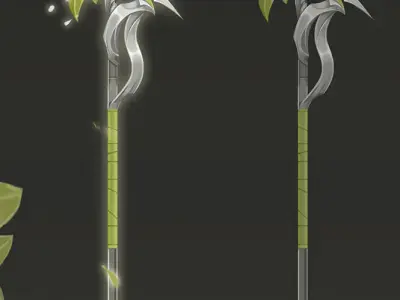A series of game weapons and props Low-poly 3D model