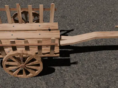 Hand And Bullock Cart Bundle Low-poly 3D model