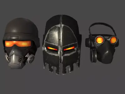 Masks Pack Soldier Low-poly 3D model
