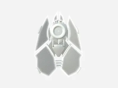 SciFi Shield A06 Full White - Sci Fi Weapon Design Low-poly 3D model