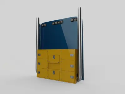 Truck Back Cab Boxex 3D model