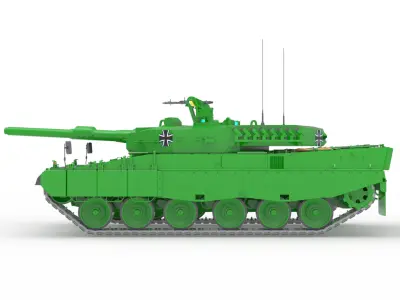 Leopard 2 Flachturm Projekt Leopard 3 kurze Wanne from 1979 Free 3D model