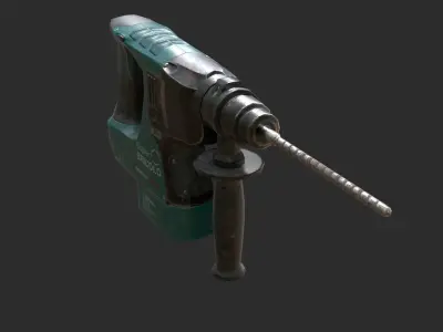 Power Hammer Drill Low-poly 3D model