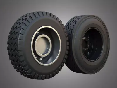 Vehicle Wheels and Tires-B001 - Ready for 3d Print 3D model