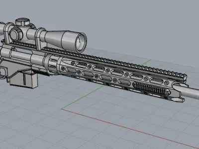 M2010 Enhanced Sniper Rifle rough model 3D model