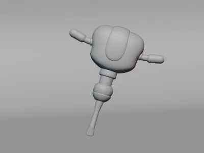 Jackhammer Low-poly 3D model