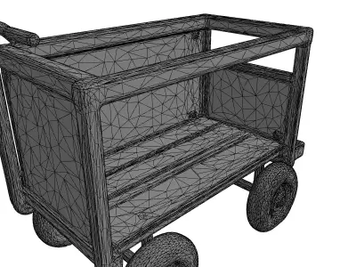 Weathered Industrial Utility Cart Low-poly 3D model
