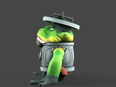 Toad warrior Free low-poly 3D model