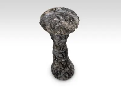 Detailed rock pillar Low-poly 3D model