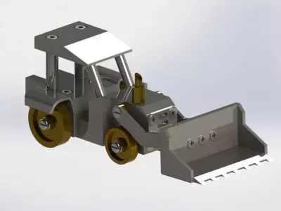 Tractor metal bulldozer 3D model