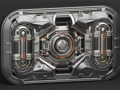 Sci-Fi Kitbash - Futuristic Panel 4 - Mega Element 3D model