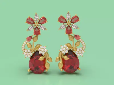 Simple Diamond Earring - 0015 3D print model