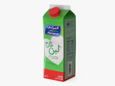 Almarai Fresh Laban Carton 1L Low Fat 3D model