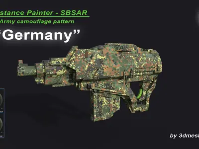 Germany - Army Camouflage Pattern - SBSAR Material 3D model