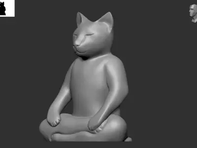 Yoga cat 3D print model