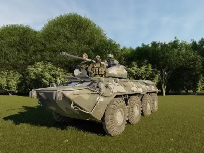 Russian Army BTR-82A  Armored 3D model