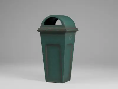 Plastic Trash Can Lowpoly Low-poly 3D model