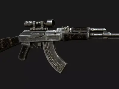 AK47 Kalashnikov aged 3D model