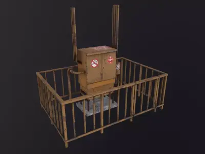 Gas distribution station 3D Model Low-poly 3D model