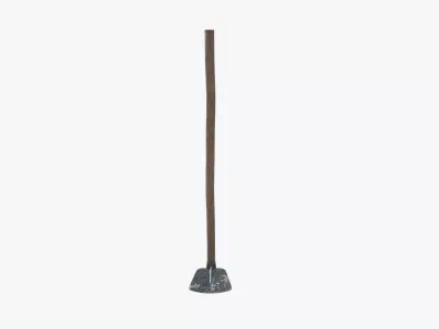 Medieval Hoe Low-poly 3D model