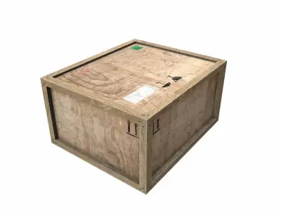 Old Wooden Cargo Crate 7 PBR Low-poly 3D model