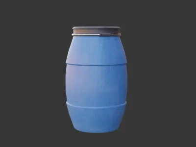 Plastic Barrel Low-poly 3D model purchase
