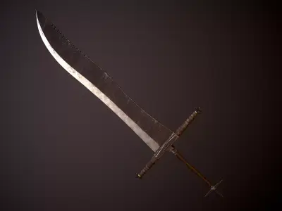 Fantasy Old Claymore Low-poly 3D model