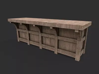 Medieval Environment Props 14 Tavern Furniture Pack Low-poly 3D model