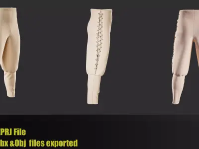 Medieval Warrior Pants pack Vol 02 3D model
