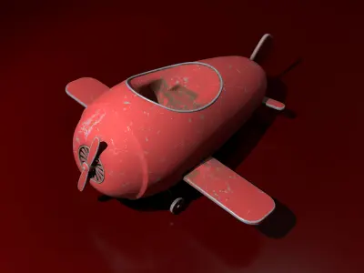 Airplane cartoon style 3D model Low-poly 3D model