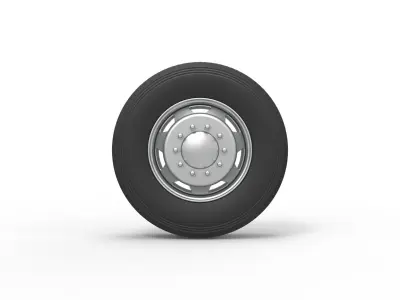 7 Hole front wheel of old school truck Scale 1 to 25 3D print model
